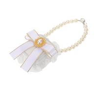 EXHUMKY Boîte à Anneaux pour Mariage avec Décoration Élégante Perles Et Nœud Accessoire De Mariage pour Animaux De Compagnie pour Cérémonies Et Propositions