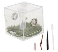 EXHUMKY Boîte Araignée Acrylique Transparente avec Thermomètre Adhésif Habitat pour Insectes pour Sauterelles et Reptiles