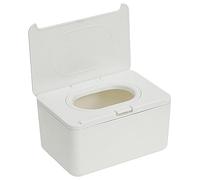 EXHUMKY Boîte Distributrice Lingettes Humides Blanche Portable Rangement Compact Étanche Pour Lingettes Et Salle De Bain Support Pratique Léger Pour Table Et Poussette