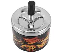 EXHUMKY Cendrier à Couvercle Rotatif Cendrier Élégant Et Fonctionnel Pour Intérieur Et Extérieur Pour Bureau Ou Patio