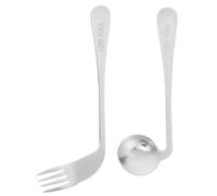 EXHUMKY Cuillère Coudée Et Fourchette Pour Vieil Homme Ustensiles Alimentation Pour Patients Design Angulaire Facilitant La Prise De Nourriture