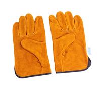 EXHUMKY Gants de Protection Cuir Fleur pour Soudure et Barbecue Résistants Chaleur Isolants et Durables Idéaux pour Jardinage Travail Manuel Orange