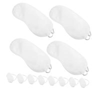EXHUMKY Lot De 12 Couvre-yeux Jetables En Polyester Satiné Blanc, Opaque Et Léger, Oculaire Pour Sieste Au Bureau, Voyage Et Relaxation, Adapté à Tous Les Âges