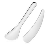 EXHUMKY Lot de 2 Spatules en Acier Inoxydable pour Soins Peau Spatules Réutilisables Surface Douce Visage Outils de Maquillage Soin Peau Accessoires