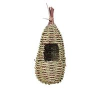 EXHUMKY Nichoir Suspendu en Paille Tissée 10x10x25 Cm, Cabane à Oiseaux Naturelle pour Jardin Et Décoration Intérieure, Maison D’Oiseau en Herbe pour Perroquets Et Hirondelles