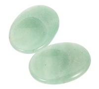 EXHUMKY Pierre de Massage Naturelle Oval pour Pouce Lot de 2 Anti-Stress et Relaxation Pierre de Grattage Portable pour Soulager Pression Bien-Détente