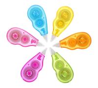 EXHUMKY Ruban Correcteur Portable 6 Pièces pour Papeterie, Bande Correctrice Blanche Instantanée en Abs et Papier, Réécrivable, pour L'école Bureau