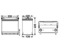 EXIDE Batterie de démarrage "Excell" CA-CA, Ma "EB450"