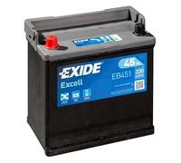 EXIDE EB451 Excell Batterie de Démarrage 12V 45Ah 330A EN pour FIAT 500 Berline