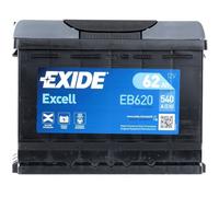EXIDE EB620 Excell Batterie de Démarrage 12V 62Ah 540A EN pour VW Tiguan I (5N)
