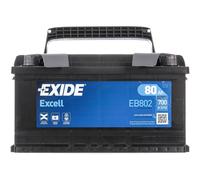 EXIDE EB802 Excell Batterie de Démarrage 12V 80Ah 700A EN pour VW Crafter Van
