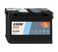 EXIDE EFB EL700 Batterie Start&Stop EFB 12V 70Ah 720A droite 278x175x190 mm
