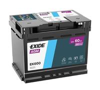 Exide EK600 - Batterie Voiture AGM - 12 V 60Ah 680A - Compatible Start and Stop