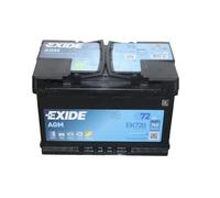 Exide EK720 AGM Batterie de Voiture 12V 72Ah EN760A Start - Stop Démarrage