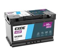 Exide EK800 - Batterie Voiture AGM - 12 V 80Ah 800A - Compatible Start and Stop