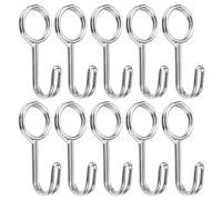 EXIN DEHCEN Lot de 10 crochets en spirale, crochet de cordon élastique en métal, ÉLastique en Acier Inoxydable Crochet pour Tentes Vélos Fixation De Bagages camion chambre à coucher, extérieur