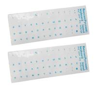 Exingk Lot de 2 autocollants russes pour clavier Noir/bleu/vert/rouge/jaune caractères sur fond transparent Lettre standard Petit Noir