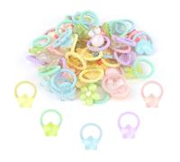 EXIPSAT Lot de 40 chouchous colorés en gelée pour enfants, femmes, cœur, étoile, fleur, lapin, chouchous - Accessoires pour cheveux