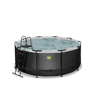 EXIT Black Leather Piscine Tubulaire ø360 - Piscine Hors Sol - avec Pompe de Filtration - Noir