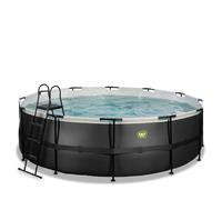 EXIT Black Leather Piscine Tubulaire ø450 - Piscine Hors Sol - avec Pompe de Filtration - Noir