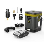 EXIT Gonfleur de pneu portable 20V EX010, pompe à air 150 PSI pour pneus de voiture, arrêt automatique, fonction de dégonflage, lumière LED, manomètre numérique pour voitures, vélos, ballons de sport