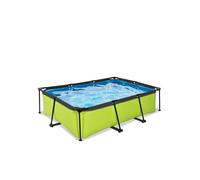 EXIT Lime Piscine Tubulaire 220x150x65cm - Piscine Hors Sol - avec Pompe de Filtration - Vert