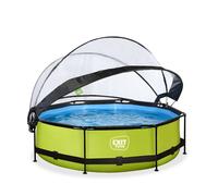 EXIT Lime Piscine Tubulaire ø300 - Piscine Hors Sol - avec Pompe de Filtration & Dôme - Rond - Vert