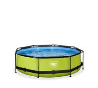EXIT Lime Piscine Tubulaire ø300 - Piscine Hors Sol - avec Pompe de Filtration - Rond - Vert