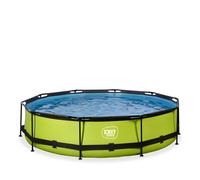 EXIT Lime Piscine Tubulaire ø360 - Piscine Hors Sol - avec Pompe de Filtration - Rond - Vert