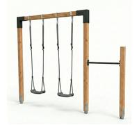 EXIT Linea 85 Portique en Bois - avec Balançoire & Barre Fixe - Aire de Jeux Extérieure - Enfants