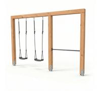 EXIT Linea Massiv 140 Portique en Bois - avec Balançoire & Barre Fixe - Enfants