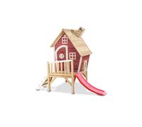 EXIT Maisonnette en bois avec toboggan Fantasia 300 (rouge)