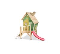 EXIT Toys Cabane en bois Fantasia 300 sur pilotis avec toboggan Verte
