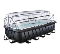 EXIT Piscine couverte Black Leather 540x250x122cm avec pompe filtrante à sable - noir