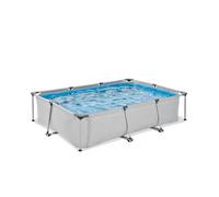 EXIT Toys Piscine Soft Grey - 300x200x65cm - Piscine Hors Sol Rectangulaire avec Pompe Filtrante à Cartouche - Entrée Basse - pour Les Jeunes Enfants - Cadre Stable - Design Unique - Gris