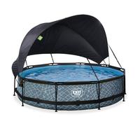 EXIT Stone Piscine Tubulaire ø360 - Piscine Hors Sol - Gris