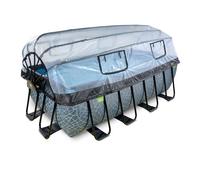 EXIT Stone Piscine Tubulaire 400x200x122cm - Piscine Hors Sol - Gris