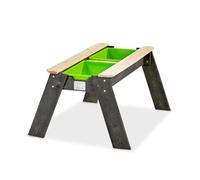 EXIT Toys Aksent Table à Sable et Table à Eau en Bois - Table de Jeu et Table de Pique-Nique - Pour les Enfants dans le Jardin - Avec 2 Bacs Amovibles & Couvercle - 100% FSC Bois de Cèdre - 69x94x50cm