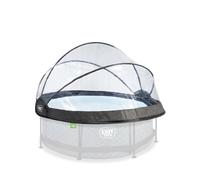 EXIT Toys Dôme de Piscine Hors Sol Rond ø 244 cm Pliable - pour Piscines Rondes Tubulaires - Eau Plus Propre et Plus Chaude - Abri Piscine Universel - Transparent