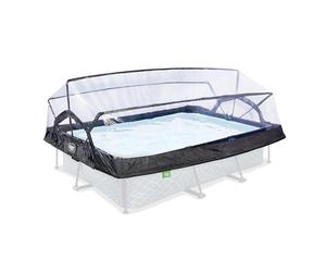 EXIT Toys Dôme Piscine Hors Sol Rectangulaire 300 x 200 cm - Abri Piscine Hors Sol Universel pour Piscines Tubulaires - Compatible Intex et Bestway - Dôme Pliable - Transparent