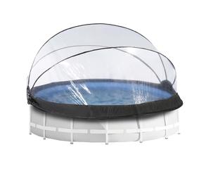 EXIT Toys Dôme Piscine Hors Sol Rond ø 427 cm Universel - Abri de Piscine pour Piscines EXIT Intex Bestway - Tente Dôme Piscine Pliable avec Kit de Raccordement - Transparent