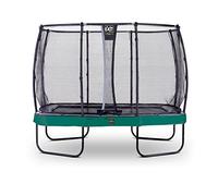 EXIT Toys Elegant Trampoline Premium Rectangulaire - Avec Filet de Sécurité de Luxe - Cadre Extra Fort et Stable - Ressorts Longs - Inoxydable - Assemblage Facile - Finition de Luxe - 214x366cm - Vert