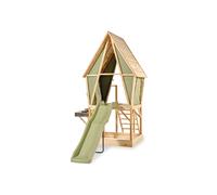 Maisonnette Tente En Bois Fsc Toboggan Yuki 550 Naturel/vert TU