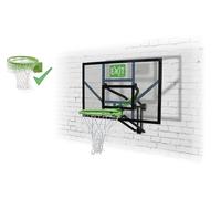 EXIT Toys Panneau de Basket Galaxy pour Montage Mural Dunkring - INCL. Dunkring, Filet et Matériel de Fixation - Panneau Réglable en 5 Hauteurs - pour Enfants et Adultes - Cadre Robuste - Vert/Noir