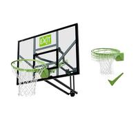 EXIT Toys – Panneau de basket Galaxy mural, incl. anneau dunk, filet, réglable 5 hauteurs, vert/noir