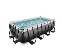 Piscine Tubulaire Rectangulaire - EXIT TOYS - Black Leather - 400x200x122cm - Pompe Filtrante