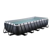 EXIT TOYS Piscine Black Leather - 540x250x100cm - Rectangulaire avec Pompe à Filtre à Sable - Extra Profonde - Cadre Solide - Comprend échelle - Design Unique - Noir