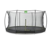 EXIT TOYS Trampoline Enterré Silhouette - ø427cm - Grand Trampoline Rond Extérieur pour Enfants - avec Filet de Sécurité et Système de Protection des Pieds - Bonne Puissance de Saut - Noir