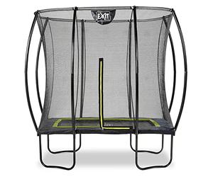 EXIT TOYS Trampoline Silhouette - 153x214cm - Trampoline Rectangulaire Compact Extérieur pour Enfants - avec Filet de Sécurité et Système de Protection des Pieds - Prix Compétitif - Noir