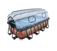 EXIT Wood Piscine Tubulaire 400x200x100cm - Piscine Hors Sol - Marron